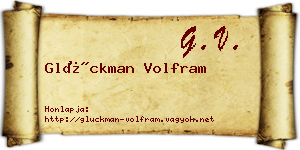 Glückman Volfram névjegykártya